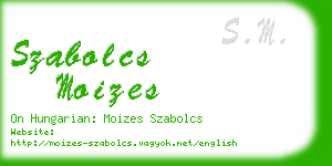 szabolcs moizes business card